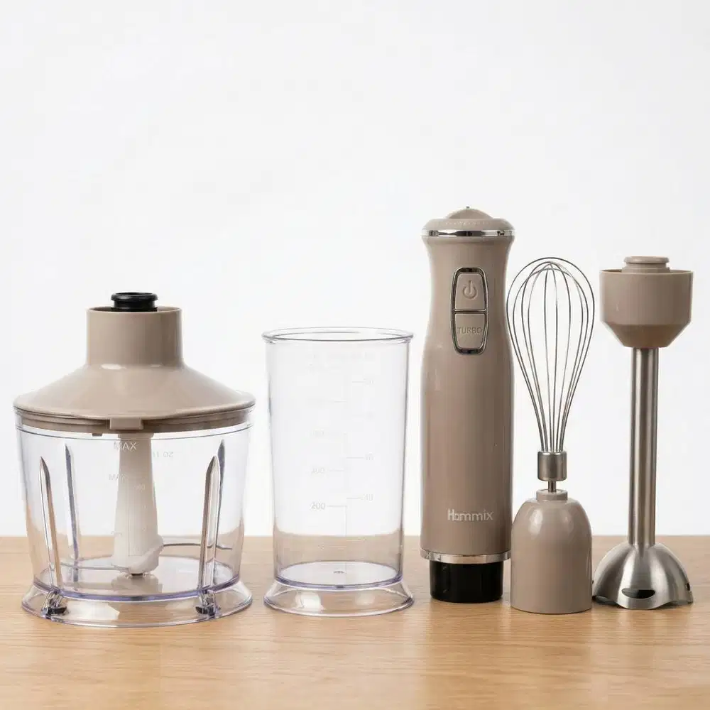 (BNIB) Hommix Hand Blender Tangan Chopper Whisker Beaker 4in1 HB-3307