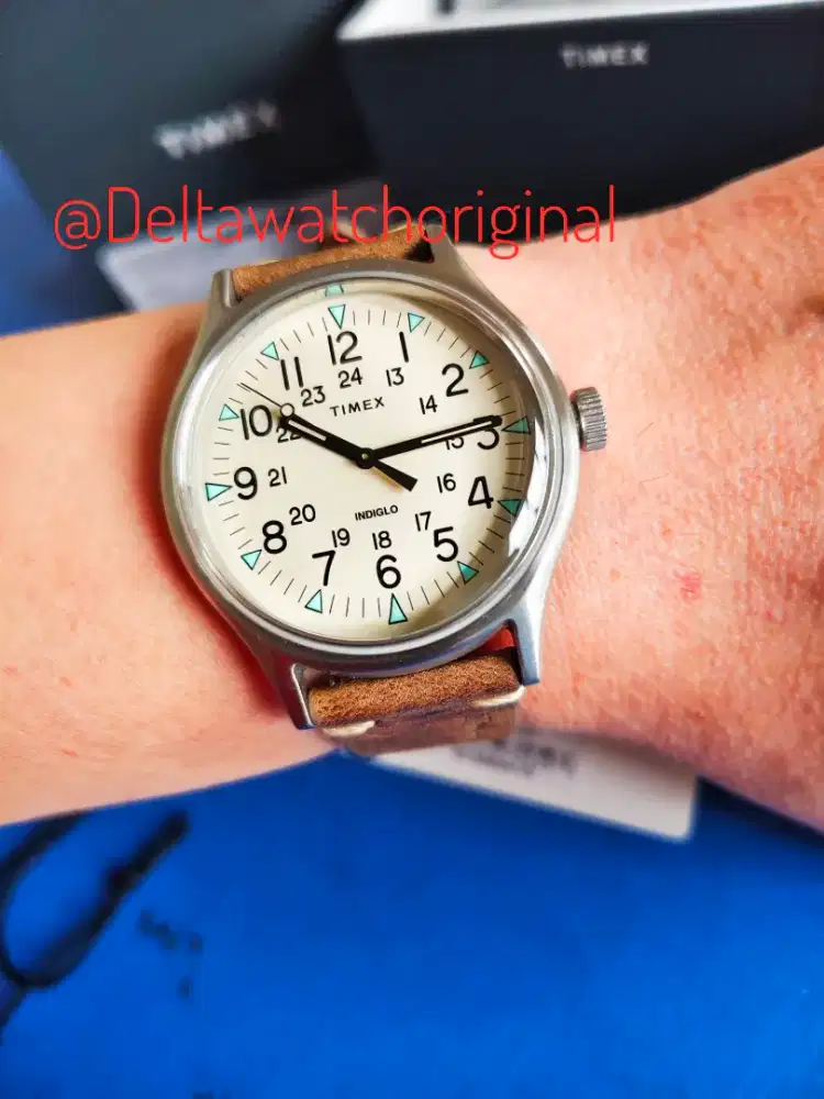 Timex TW2R96800 MK1 Military  Indiglo Beige Dial All Original Fullset