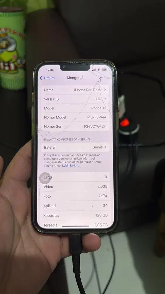 Iphone 13 128gb hitam ex ibox lengkap mulus