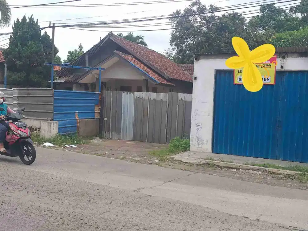 Kavling dijual berbonus bangunan dan kios pinggir jalan ramai dan strategis, cocok buat usaha