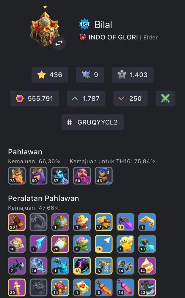 Akun COC Th16 Premature