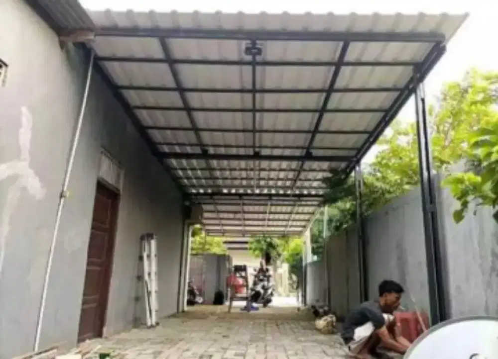 Kanopi baja ringan atap alderon, spandek pasir dan polos