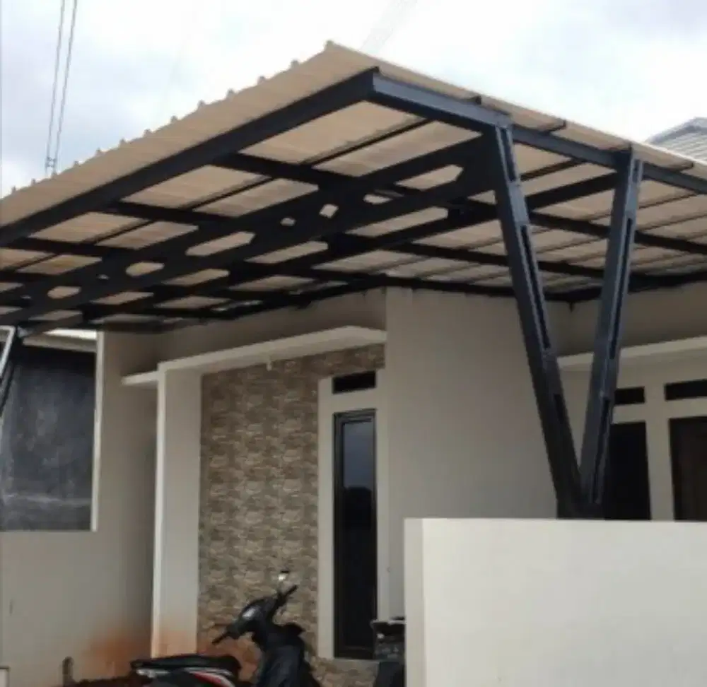 Kanopi baja ringan atap alderon, spandek pasir dan polos