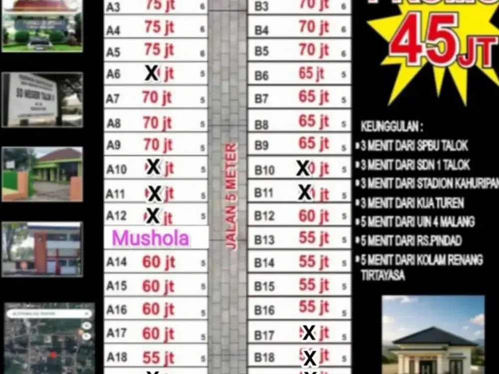 Promo Tanah Kavling Termurah Talok Turen Malang 50 Jt-An Dkt Jl. Raya