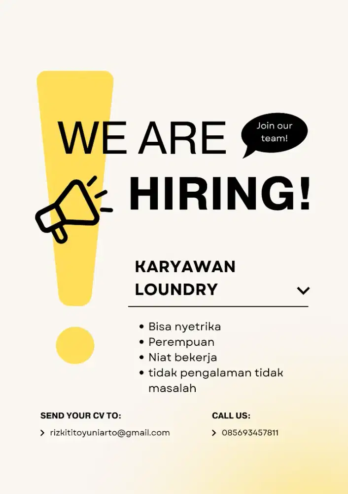 Karyawan loundry cuci dan gosok