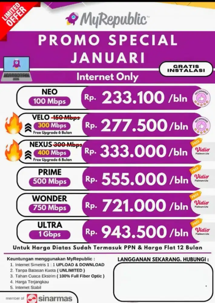 MY REPUBLIC HADIR DG PROMO TERBAIK 2026