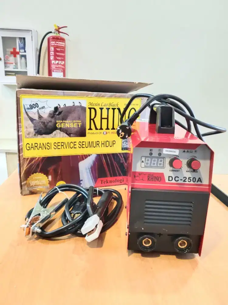 MESIN LAS MMA 250A 1 PHASE RHINO SMAW STIK 250 AMPER LISTRIK INVERTER