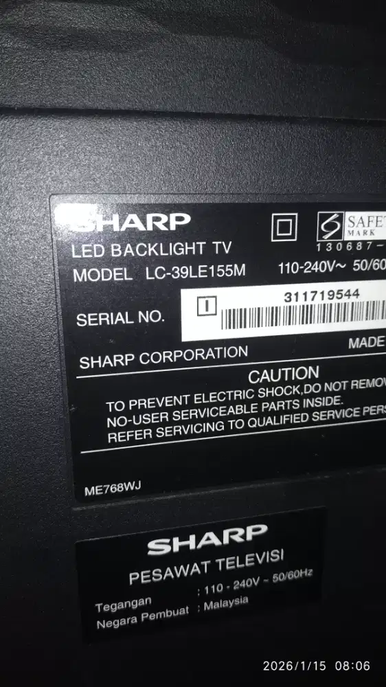 TV Sharp 39 inchi