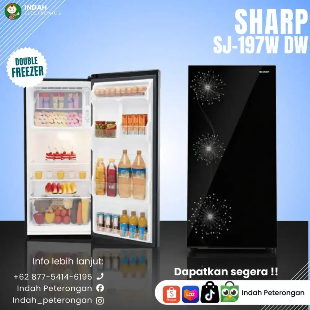 Lemari es 1 pintu double freezer SHARP SJ-197W