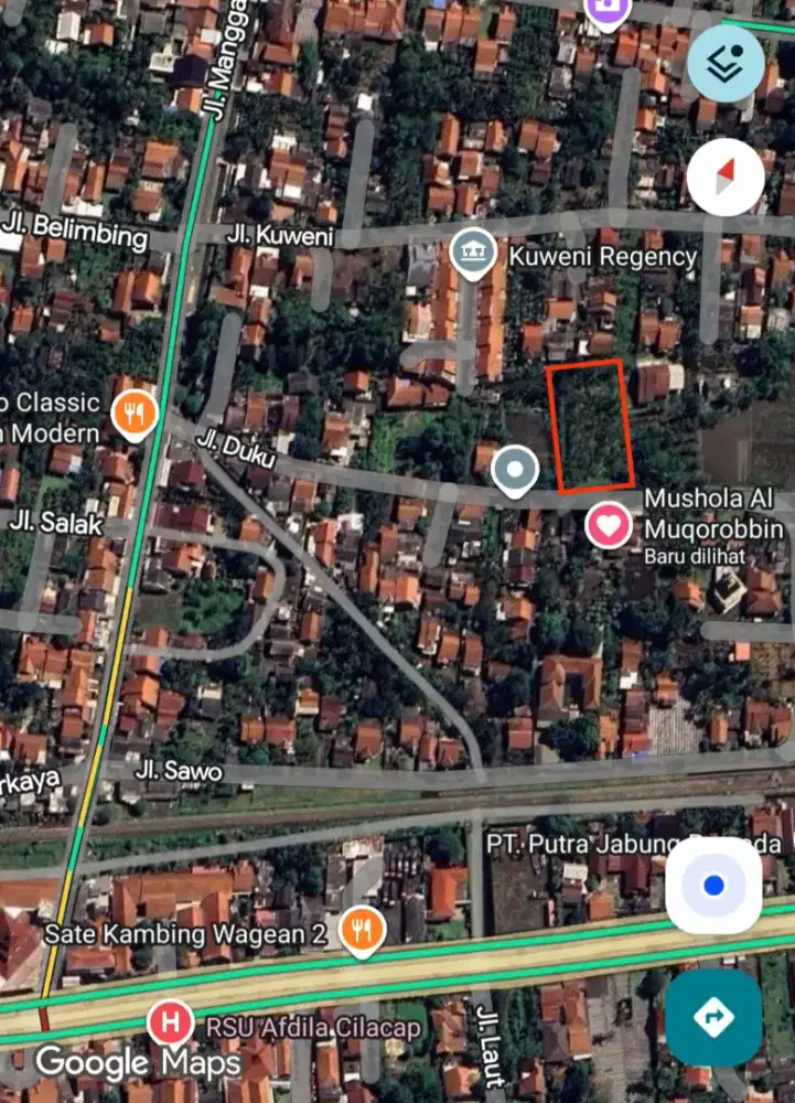 Tanah Kebun Jalan Duku Menganti Cilacap