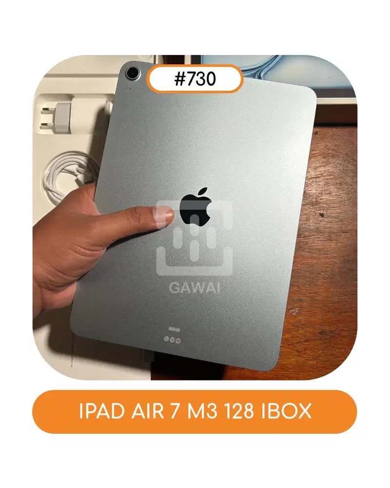 #730 Ipad Air 7 M3 Blue 128 Ibox Garansi 26 July 2026 BH 99%
