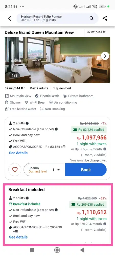 Jual murah! voucher hotel Horison Tulip Puncak