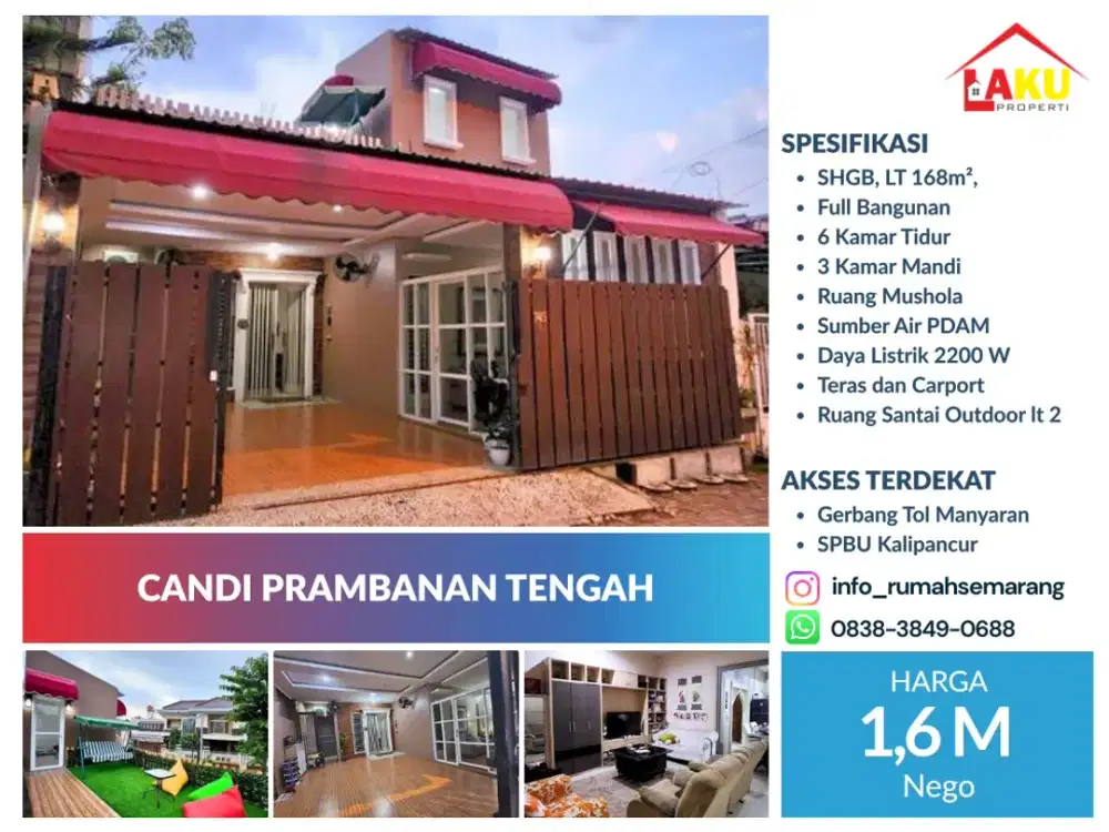 Dijual Rumah Kalipancur 6 KT | Full Bangunan | Akses Tol Manyaran