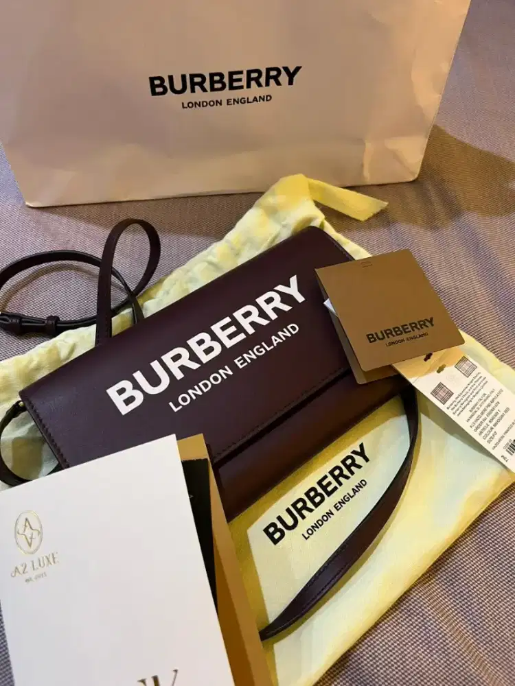 BURBERRY Strap Wallet on Burgundy