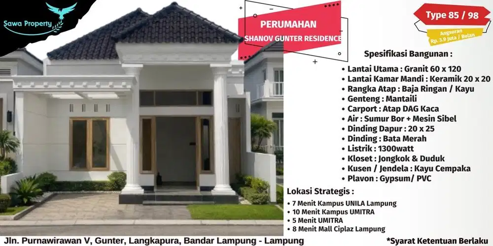 Perumahan Shanov Gunung Terang.