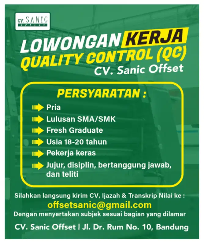 Lowongan Pekerjaan Percetakan