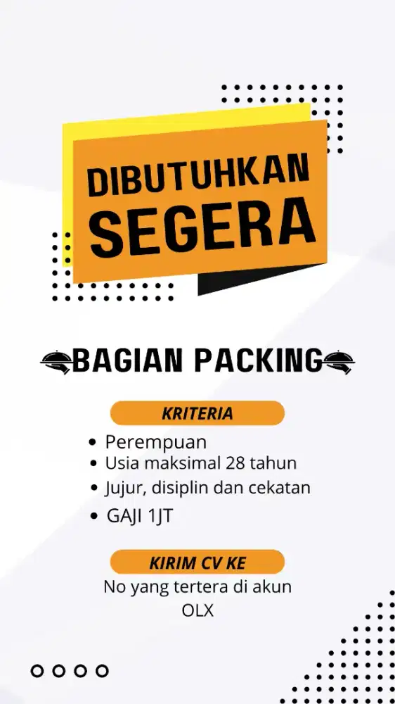 lowongan kerja bagian packing