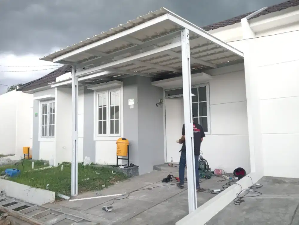 Kanopi bajaringan warna putih