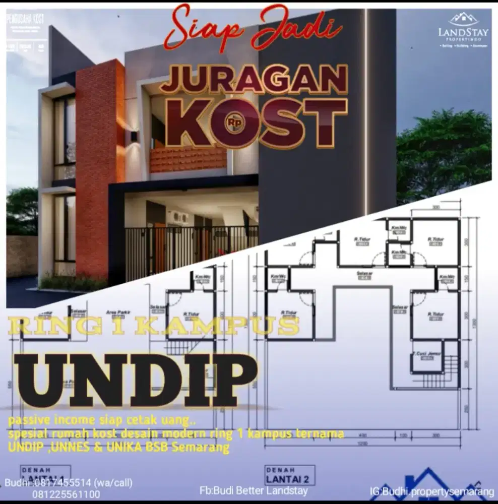 TERMURAH,RUMAH KOST 10 KAMAR,SHM, RING 1 KAMPUS UNDIP SEMARANG