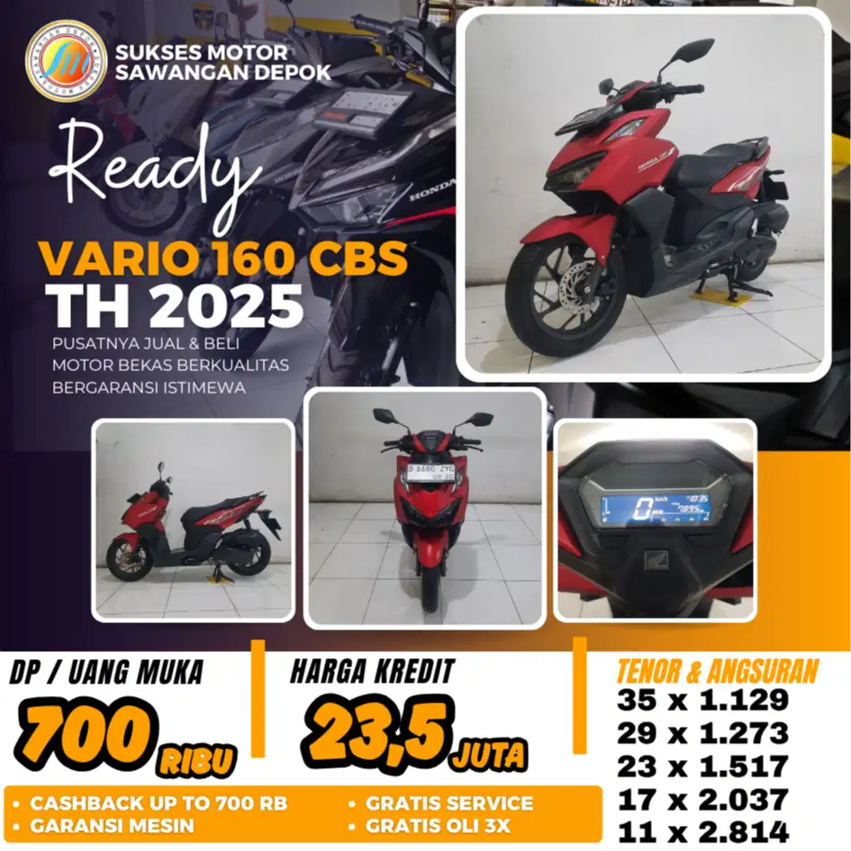 MULUS ISTIMEWA HONDA NEW VARIO 160 CBS TH 2025 CASH KREDIT BERGARANSI