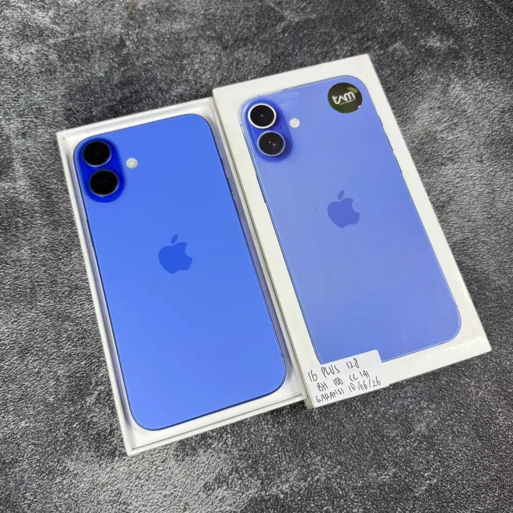 Iphone 16 Plus 128GB Ultramarine Garansi 10/06/2026 BH 100 CC 141 Ibox