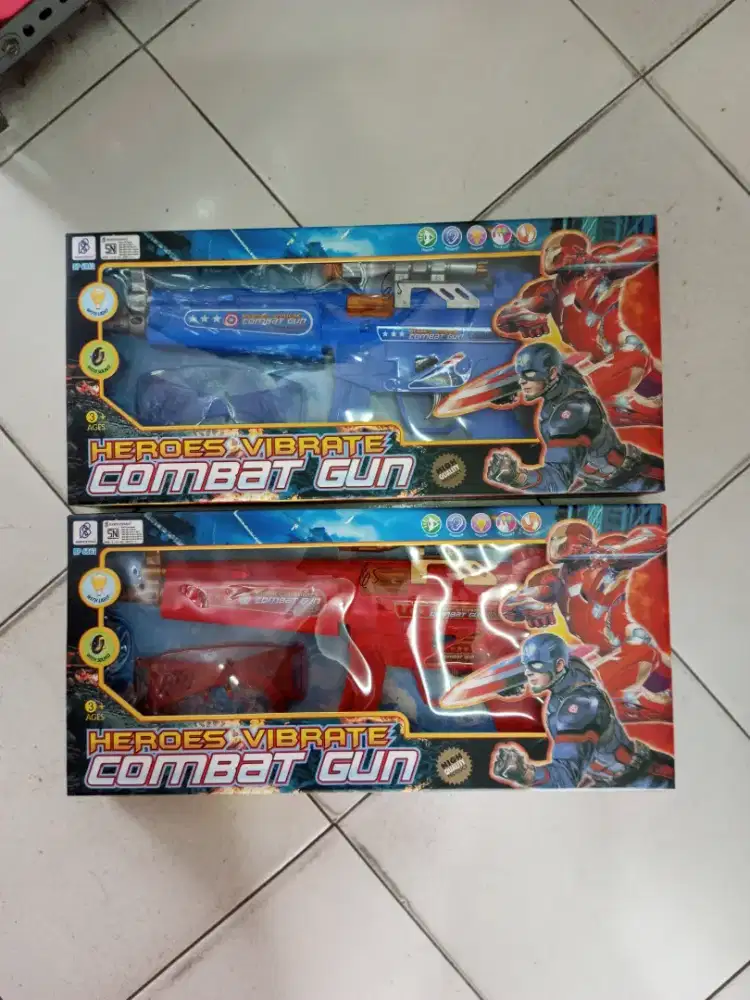 mainan anak combat gun projector baterai