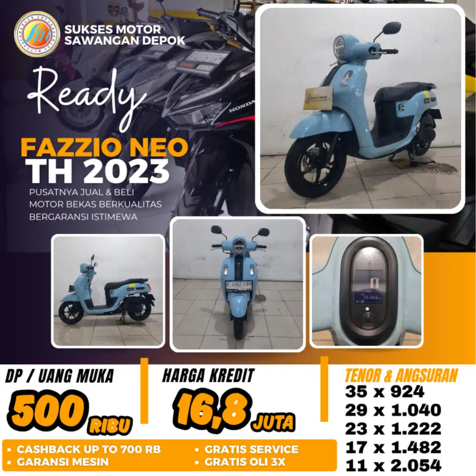 MULUS BERGARANSI YAMAHA FAZZIO NEO TH 2023 BISA KREDIT DP 500 RIBU