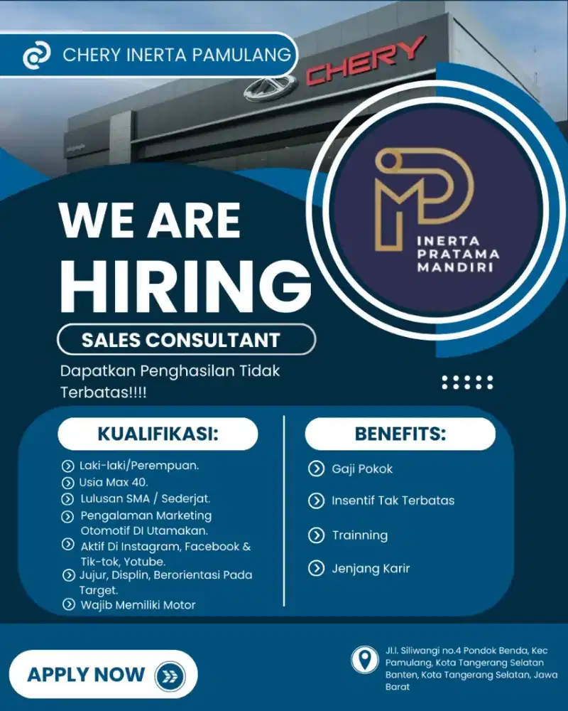 Di Butuhkan Segera Sales Consultant!!!