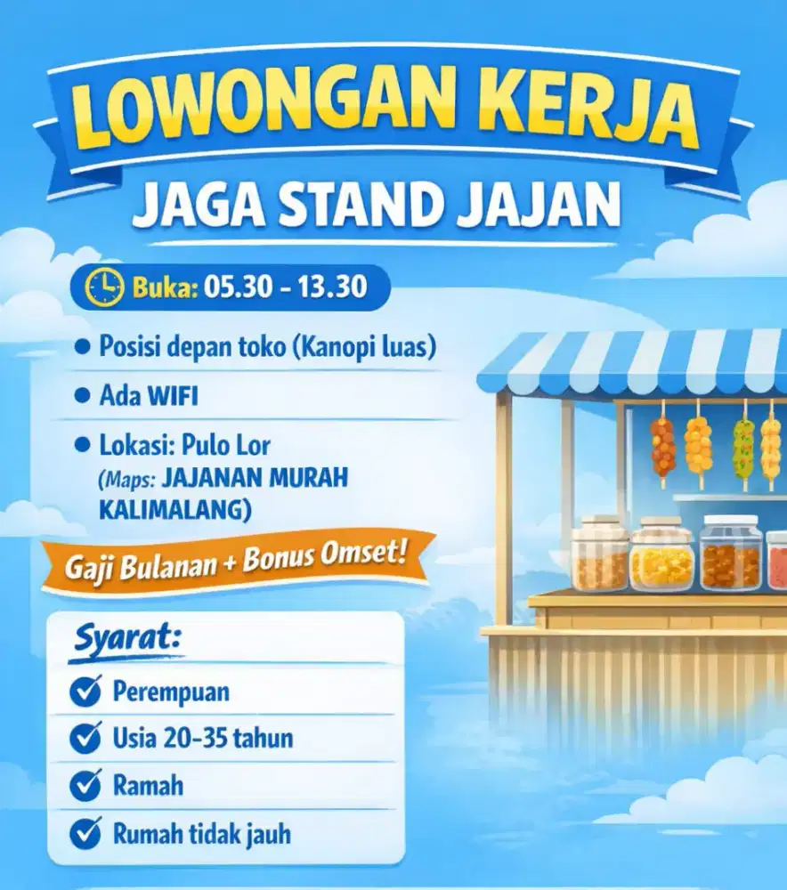 Jaga stand jajanan pagi