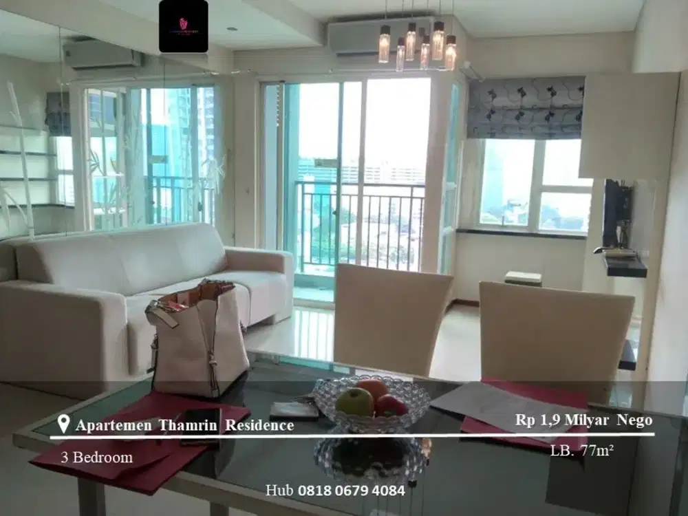 Dijual Apartement Thamrin Residence 2BR Full Furnished