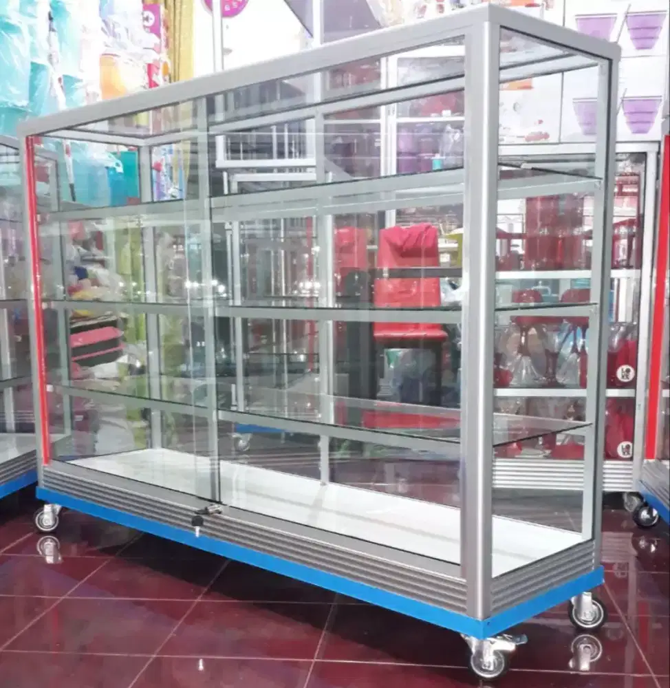 Etalase RODA BESAR & SIKU BESI Panjang 1,5M || Buat toko