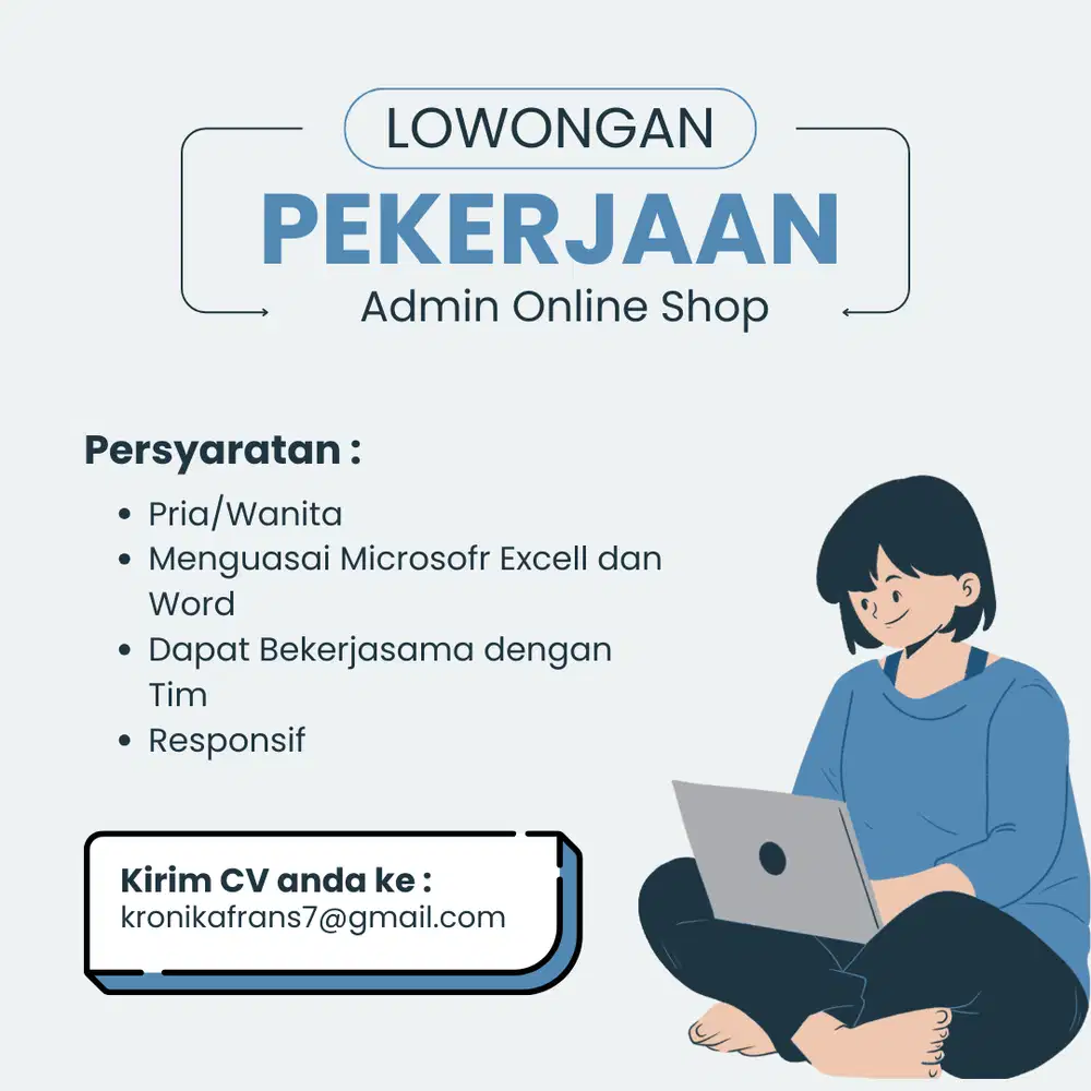 Lowongan Pekerjaan Admin Online SHop