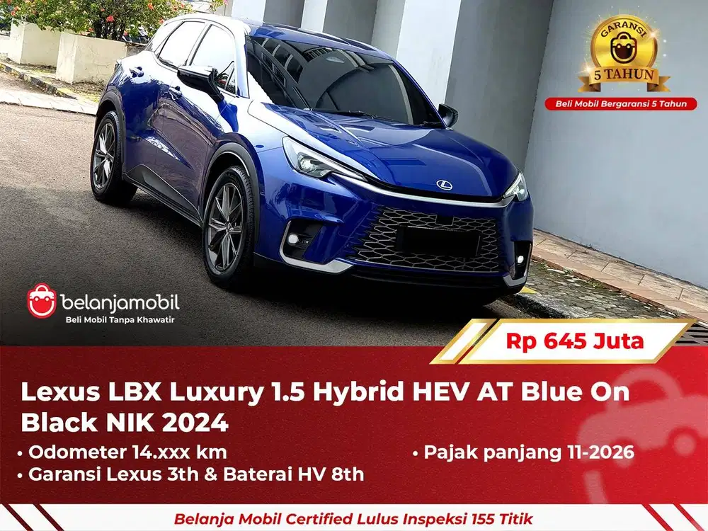 [ GARANSI 5TH ] Lexus LBX Luxury 1.5 Hybrid HEV AT Blue 2024/2025