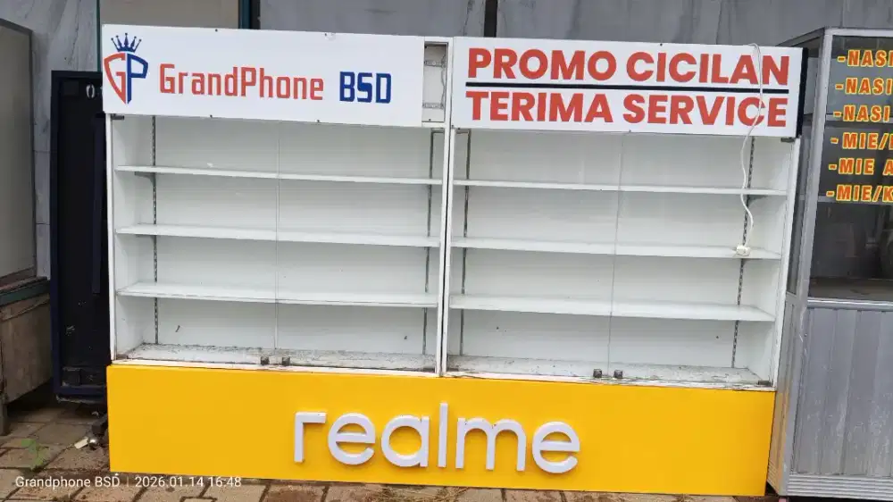 Di jual Rak dinding kaca buat Hp dan acc