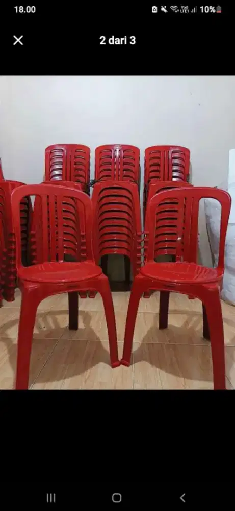 Kursi plastik napolly 101 merah