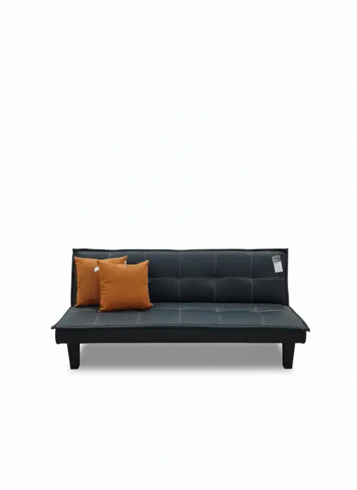 SOFA BED LEATHER HITAM