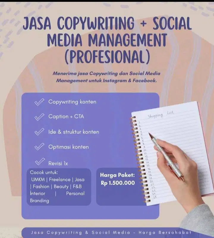 Jasa Copywriting dan Social Media Management