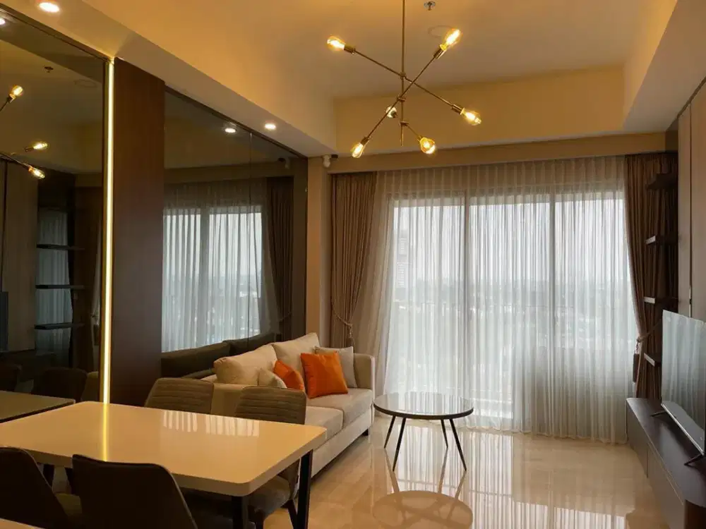 Sewa bisa BULANAN ! Apartemen Mewah 90 m2 di Arumaya Residences Lebak Bulus 2 BR Furnished, Lokasi strategis SAMPING MRT !