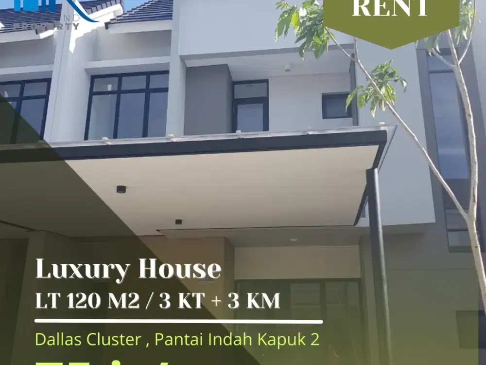 Sewa Rumah Mewah Komplek Dallas PIK 2 3 BR 120 m2 Akses TransJakarta !