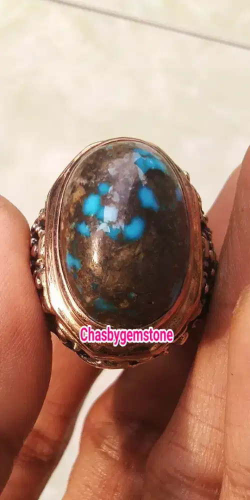 Batu Pirus Persia royal blue-Pirus Persia kuno royal blue lawasan