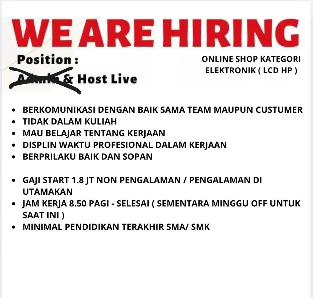 HOST LIVE KATEGORI LCD HP