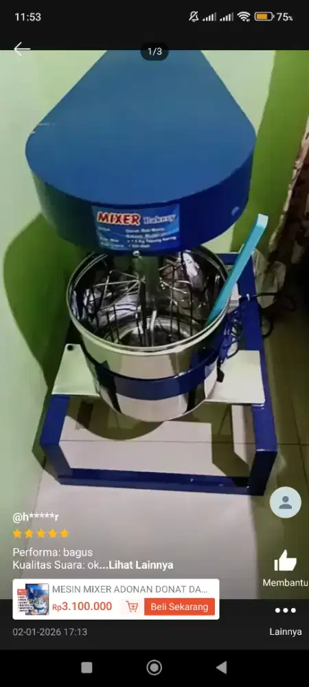 Mixer Bekas Roti Bakery