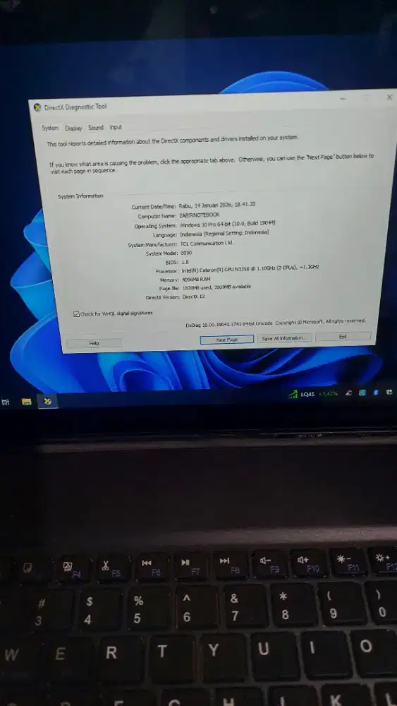 Laptop tablet 2 in 1 alcatel plus 12 slim ram 4gb / 32gb full hd