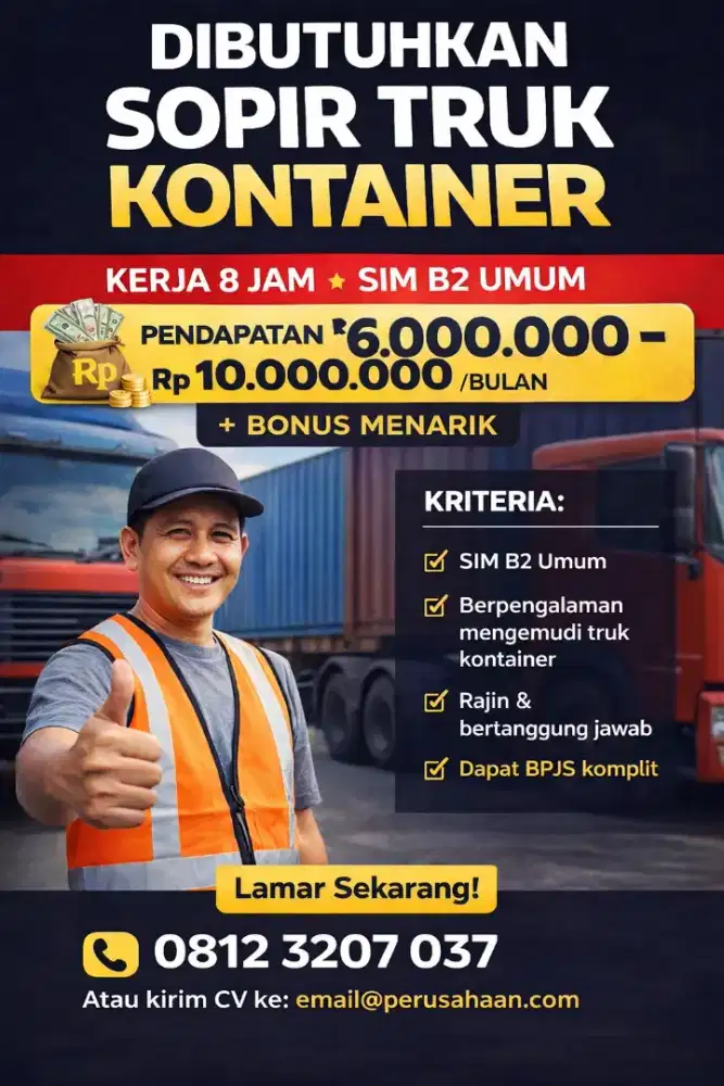 DIBUTUHKAN DRIVER / SOPIR TRAILER
