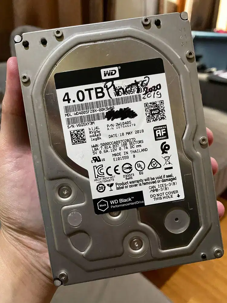 HDD internal WD BLACK 4 TB harddisk internal 3.5 sentinel 100% murmer
