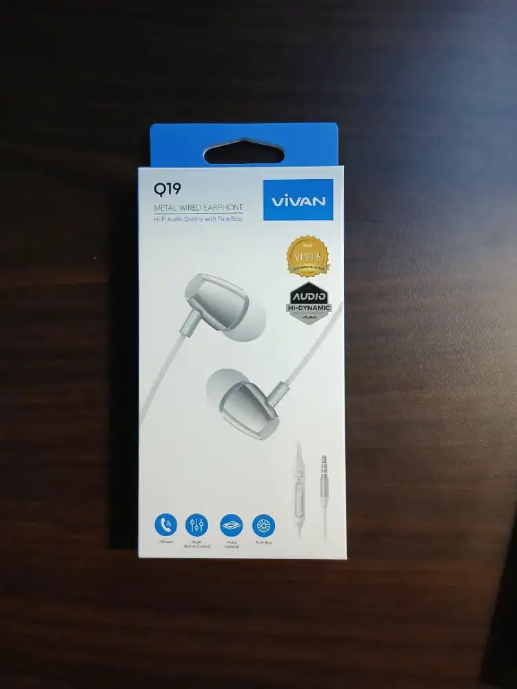 VIVAN Q19 Earphone Mini Jack 3.5mm Full Metal Bass