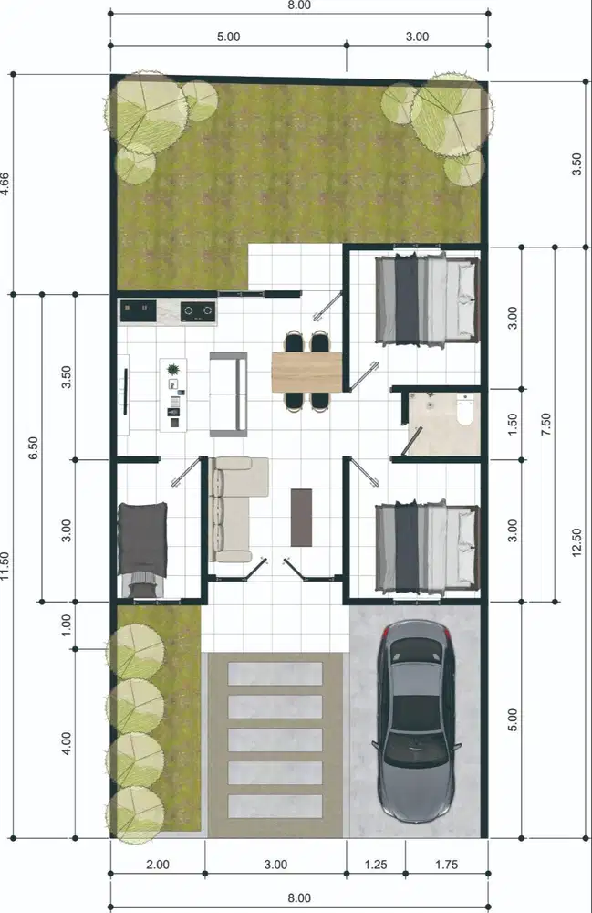 Jual Rumah Jelutung, 3Menit Tugu Kris Siginjai: Carport Ada Jambi