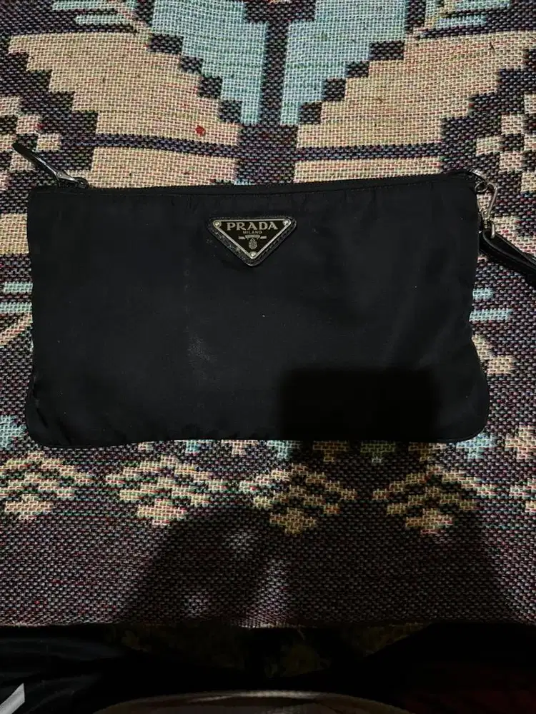 Prada Re-Nylon and Saffiano Leather Pouch