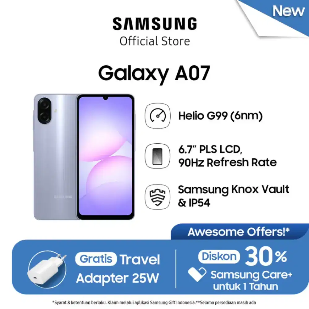 Samsung galaxy a07 4g ungu baru no repak