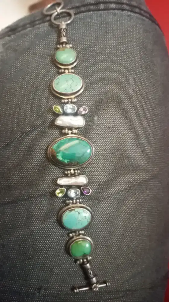 Gelang vintage perak batu virus